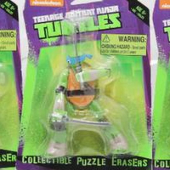 Nickelodeon Teenage Mutant Ninja Turtles Leonardo Collectible Puzzle Erasers New - Picture 4 of 6